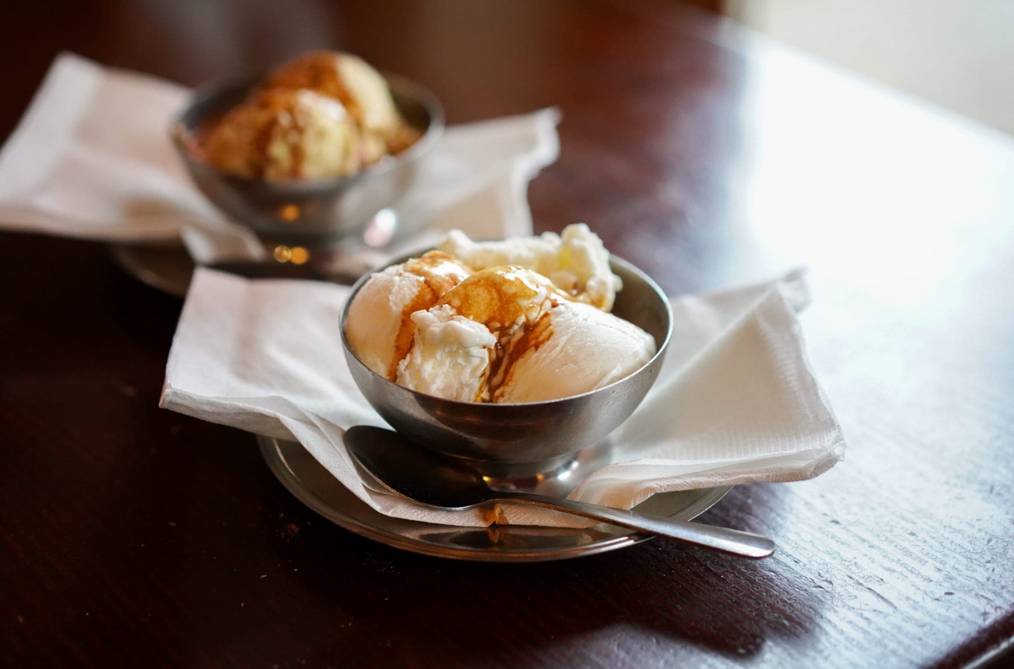 Affogato — gelato with espresso poured over