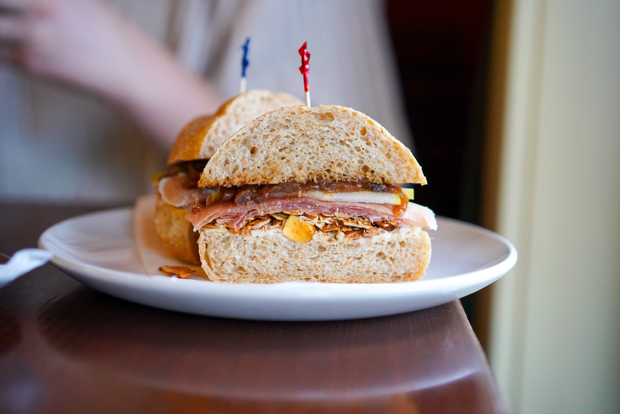 Fresh-baked panini from the Ottavio caffè kitchen