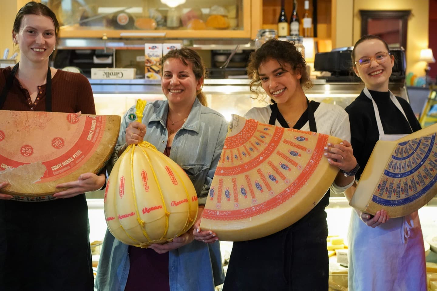 Inside Ottavio today — the order counter, shelves stocked with Italian goods