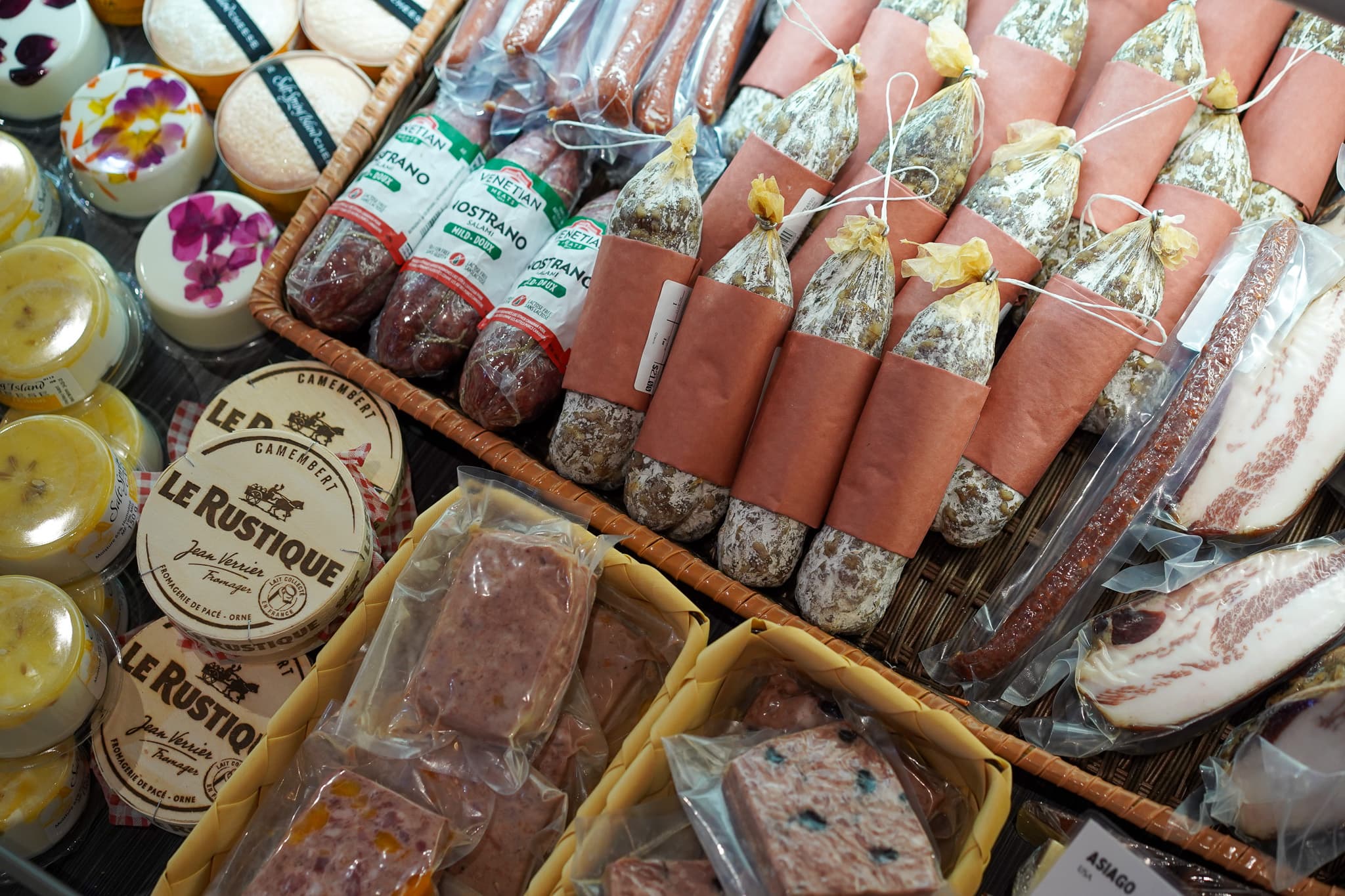A selection of packaged cured meats at Ottavio